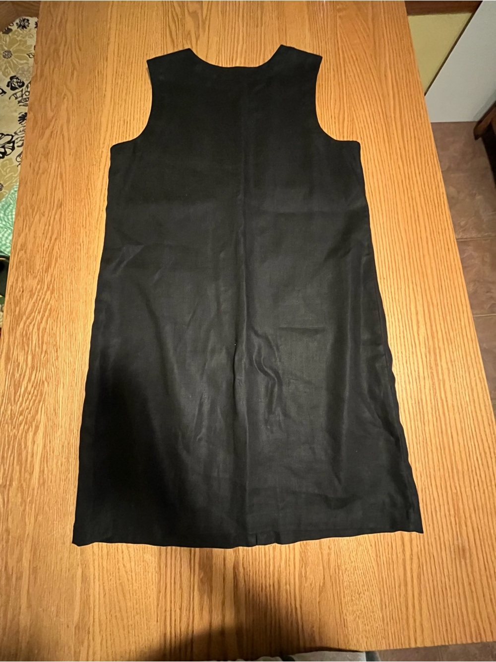 Rafaella Women's Size 10 Button Up Black Sleeveless 100% Linen Midi Dress - Picture 6 of 8